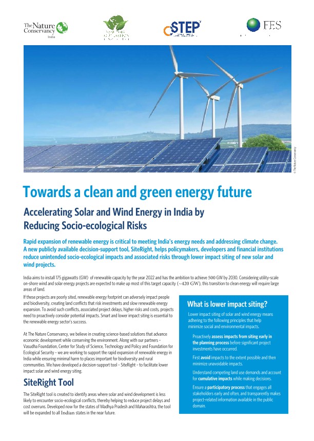 Accelerating Solar and Wind Energy in India by Reducing Socio-ecological Risks